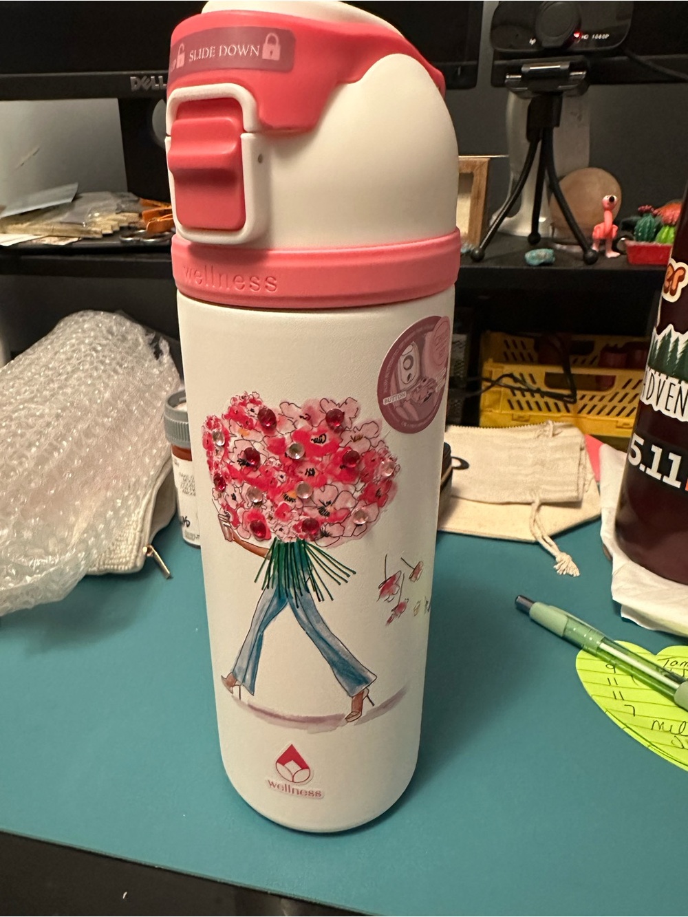 Wellness Tumbler with gems - double sided